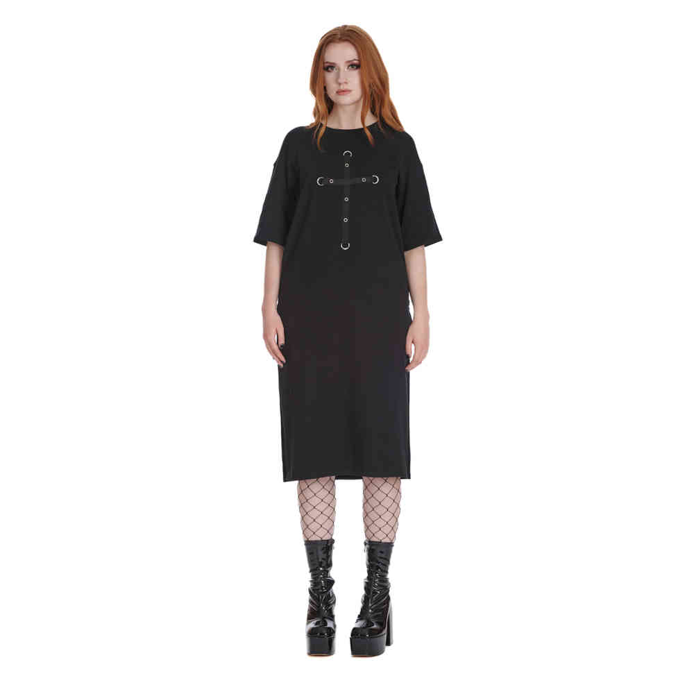 Banned - Spectral Noire Jersey Langes Kleid - Schwarz